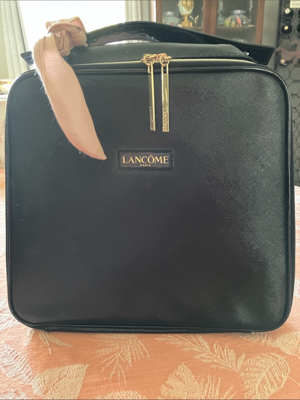 Lancôme Black Cosmetic Case with Gold Accents
